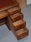 Edwardianischer Schreibtisch aus Kiefernholz mit Rückenlehne aus Buche & ochsenblutrotem Leder 19