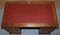 Edwardianischer Schreibtisch aus Kiefernholz mit Rückenlehne aus Buche & ochsenblutrotem Leder 4