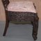 Burmese Hand-Carved Hardwood Chair with Floral Details 14