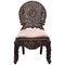 Burmese Hand-Carved Hardwood Chair with Floral Details 1