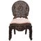 Burmese Hand-Carved Hardwood Chair with Floral Details, Image 1
