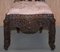 Burmese Hand-Carved Hardwood Chair with Floral Details 9