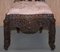 Burmese Hand-Carved Hardwood Chair with Floral Details, Image 9