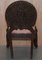 Burmese Hand-Carved Hardwood Chair with Floral Details 15