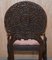 Burmese Hand-Carved Hardwood Chair with Floral Details 16
