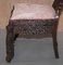 Burmese Hand-Carved Hardwood Chair with Floral Details 18