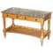Victorian Marble Topped Satinwood Console or Writing Desk, 1880s, Image 1