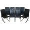 Chrome & Black Faux Crocodile Leather Dining Chairs, Set of 8 1