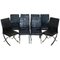 Chrome & Black Faux Crocodile Leather Dining Chairs, Set of 8, Image 1