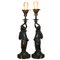19th Century French Art Nouveau Solid Bronze Table Lamps Depicting Women, Set of 2 1