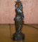 19th Century French Art Nouveau Solid Bronze Table Lamps Depicting Women, Set of 2, Image 8