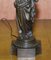 19th Century French Art Nouveau Solid Bronze Table Lamps Depicting Women, Set of 2, Image 16