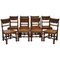 Hand Carved Walnut Gothic Revival Dining Chairs, 1840s, Set of 8, Image 1