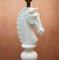 Italian Carrara Marble Chess Horse Lamps, 1950s, Set of 2 3