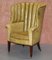 Regency Fluted Barrel-Back Leather Wing Armchair and Matching Stool, 1810s, Set of 2, Image 4