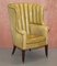 Regency Fluted Barrel-Back Leather Wing Armchair and Matching Stool, 1810s, Set of 2 2