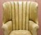 Regency Fluted Barrel-Back Leather Wing Armchair and Matching Stool, 1810s, Set of 2 5