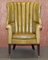 Regency Fluted Barrel-Back Leather Wing Armchair and Matching Stool, 1810s, Set of 2 3