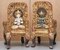 Tibetan Ceremonial Chairs with Buddhist Nyingma Carved in Backs, 1900s, Set of 2 3