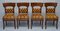 Restored Regency Walnut & Brown Leather Chesterfield Dining Chairs, Set of 4 2