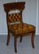 Restored Regency Walnut & Brown Leather Chesterfield Dining Chairs, Set of 4 13