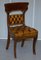 Restored Regency Walnut & Brown Leather Chesterfield Dining Chairs, Set of 4 20