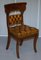 Restored Regency Walnut & Brown Leather Chesterfield Dining Chairs, Set of 4 3