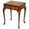Small Oxblood Leather Topped Hardwood Writing Desk or Large Side Table 1