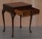 Small Oxblood Leather Topped Hardwood Writing Desk or Large Side Table 14