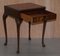 Small Oxblood Leather Topped Hardwood Writing Desk or Large Side Table, Image 14