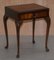 Small Oxblood Leather Topped Hardwood Writing Desk or Large Side Table 3