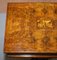 Burr Walnut & Tunbridge Inlaid Sewing Box Table with Carved Feet, Image 5