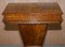 Burr Walnut & Tunbridge Inlaid Sewing Box Table with Carved Feet 7
