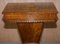 Burr Walnut & Tunbridge Inlaid Sewing Box Table with Carved Feet, Image 7