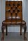 Leather Chesterfield Dining Chairs with Claw & Ball Feet, Set of 6 3
