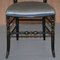 Regency Chinoiserie Handpainted & Ebonized Floral Chairs, Set of 2 7