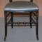Regency Chinoiserie Handpainted & Ebonized Floral Chairs, Set of 2, Image 7
