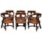 Eton College Victorian Walnut Captains Chairs, Set of 6 1