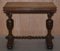 Dutch Hand-Carved Solid Oak Side Table, Image 15