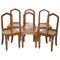 Victorian Gothic Oak Steeple Back Dining Chairs, 1890s, Set of 6 1