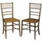 Giltwood Bamboo Regency Bergere Chairs, Set of 2 1