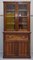 Light Hardwood Secrétaire Bookcase with Brown Leather Surface 2