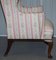 Regency Walnut Wingback Armchair with Striped Fabric from Howard & Sons 11