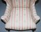 Regency Walnut Wingback Armchair with Striped Fabric from Howard & Sons 4