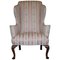 Regency Walnut Wingback Armchair with Striped Fabric from Howard & Sons 1