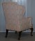Regency Walnut Wingback Armchair with Striped Fabric from Howard & Sons, Image 12
