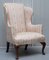 Regency Walnut Wingback Armchair with Striped Fabric from Howard & Sons 2