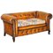 Divano Chesterfield vittoriano in pelle con seduta Kilim, Immagine 1