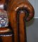 Sofá Chesterfield victoriano de cuero teñido a mano, Imagen 11