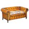 Divano Chesterfield vittoriano in pelle tinta a mano, Immagine 1